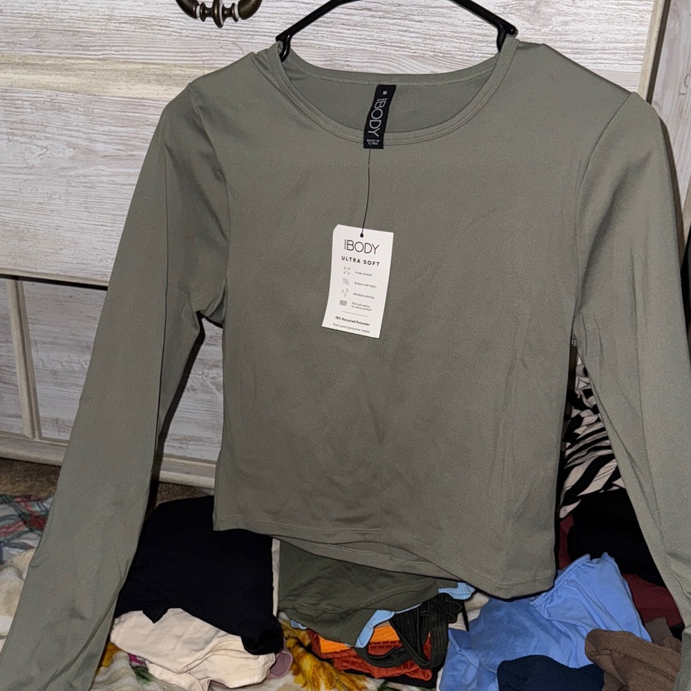 Women's Olive green Long Sleeve Top